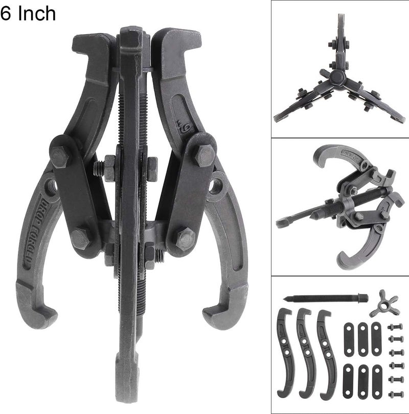 ChgImposs Multifunction Standard Carbon Steel 2 Jaw / 3 Jaw Bearing Puller with 4 Single Hole Claw Pullers for Car/Mechanical Repairing (6 Inch) - Image 3